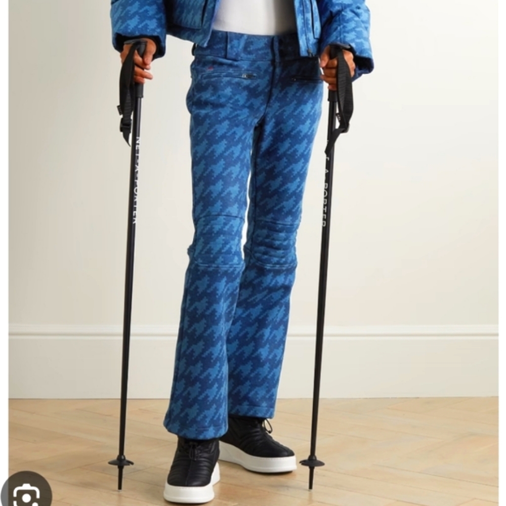Perfect Moment Blue Houndstooth Flare Pants - Picture 4 of 13
